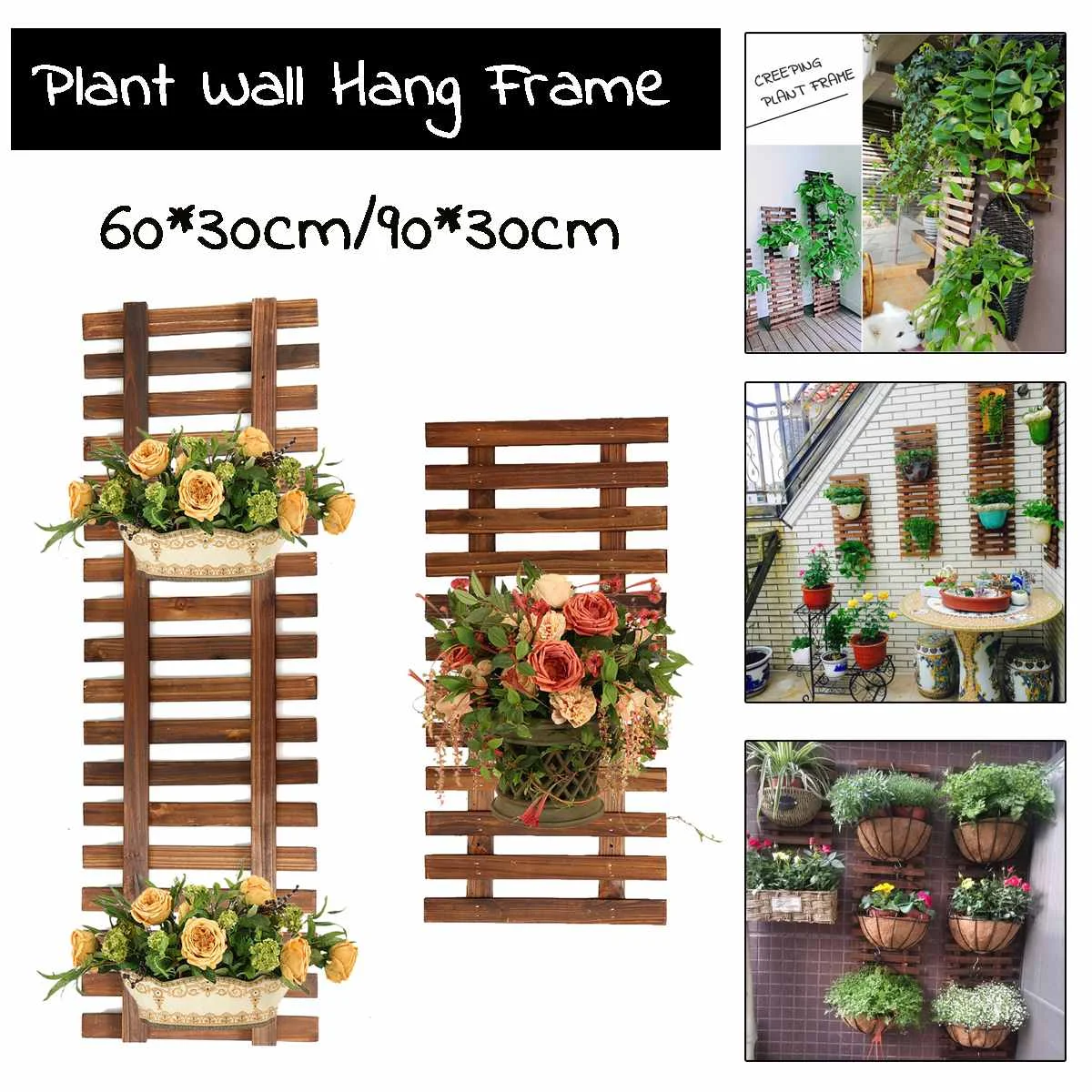 

Plant Shelves Flower Garden Rack Stand Flower Hanging Wall Holder Climbing Rack Ladder Wood Shelf Display Stand Holder Storage