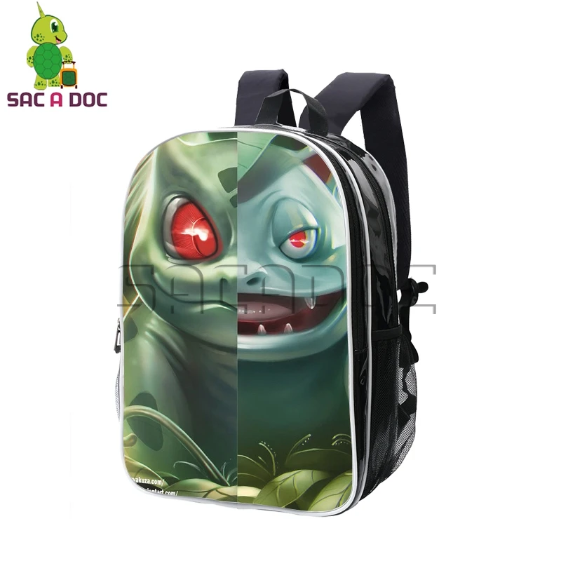 

Pokemon Bulbasaur Venusaur Split Backpack Pu Leather Backpacks Young Women Men Cosplay Backpack Students School Bags