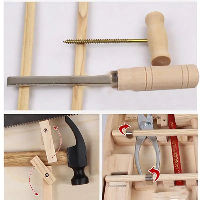 Игрушки для детей деревянные игрушки из бука древесины Ремонт набор инструментов для мальчиков Дети Притворяться, играть раннее образование игрушка моделирования