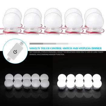 

LED Wall Lamp Makeup Mirror Vanity LED Mirror Light Bulbs Kit For Home Bedroom Bathroom Dressing Table With Dimmer NO Mirror