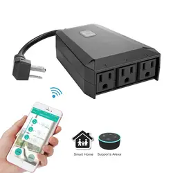 Smart Plug водостойкий беспроводной портативный Wi Fi расширители дистанционное управление 3 розетки удобный дом применение #08