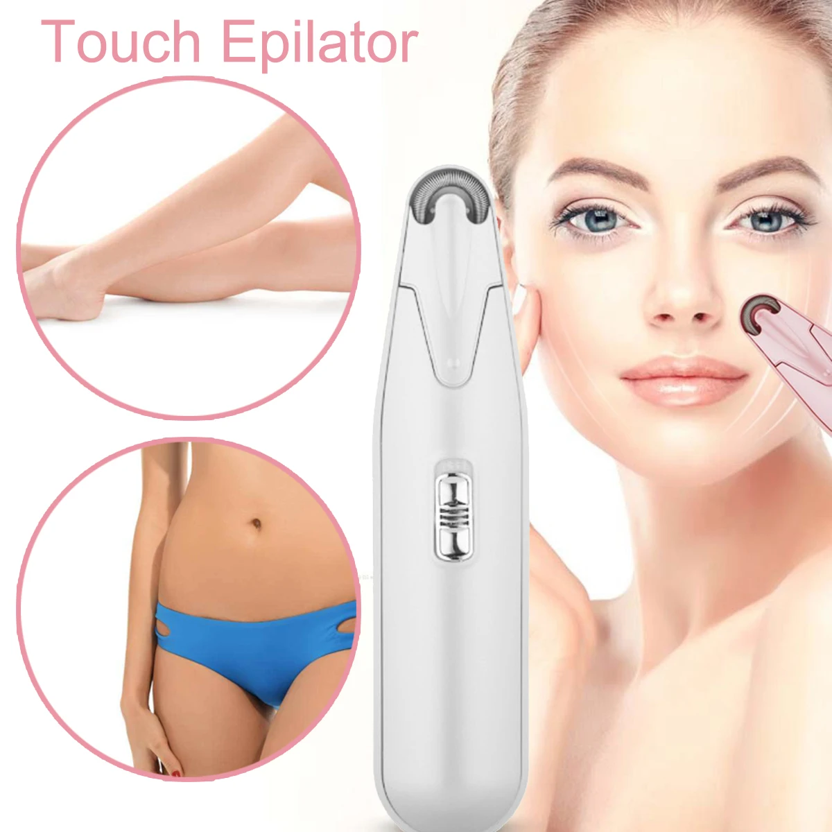 Electric Body Hair Removal Epilator Permanent Shaving for Women Men Painless Shaver-White Electric Body Hair Removal Epilator Permanent Shaving for Women Men Painless Shaver-White