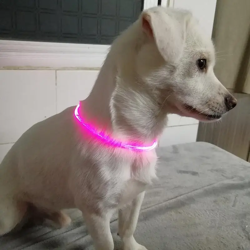 Светодиод для домашних собак светящийся ошейник мигающий поводок безопасности для домашних животных для ночного отдыха на открытом воздухе регулируемый поводок для безопасности собак