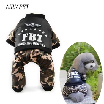 

FBI Jacket Dog Winter Warm Jumpsuit Clothes Yorkshire Terrier Clothing For Dogs Chiwawa Cool Yorkies Clothes For Dachshunds