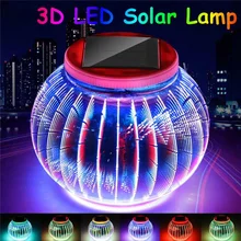 CLAITE, солнечный свет, красочный, 3D, фейерверк, шар, лампа, водонепроницаемый, фейерверк, фонарь, светильник, датчик, светодиодный, газон, лампа для сада, двора