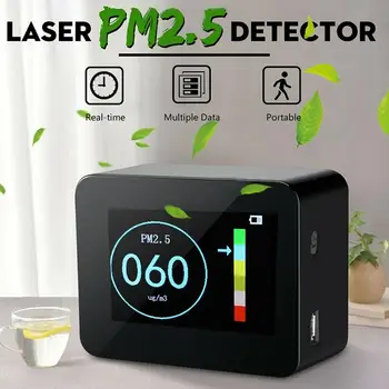 

NEW Portable Laser PM1.0 PM2.5 PM10 Detector Home Office Car Air Quality Tester LCD #40
