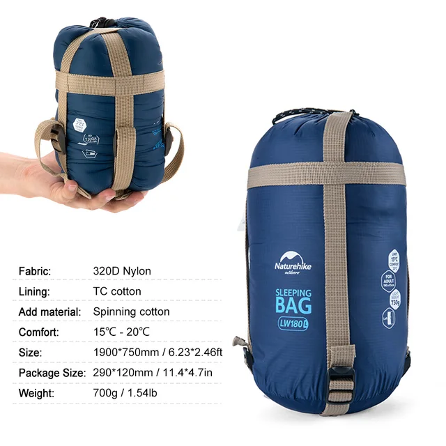 Envelope Outdoor Sleeping Bag Camping Travel Hiking Multifuntion Ultra-light Dark Blue outdoor accessories 4