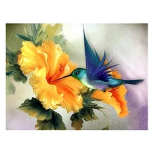 Фото на заказ! Полностью круглое сверло 5D DIY Алмазная картина "животное Колибри" 3D вышивка крестиком 5D Декор