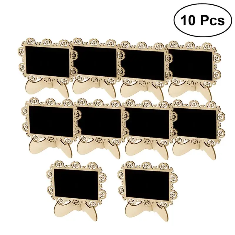 

10pcs Mini Chalkboards Rectangle Blackboard with Stand for Message Board Signs Wedding Parties Favor