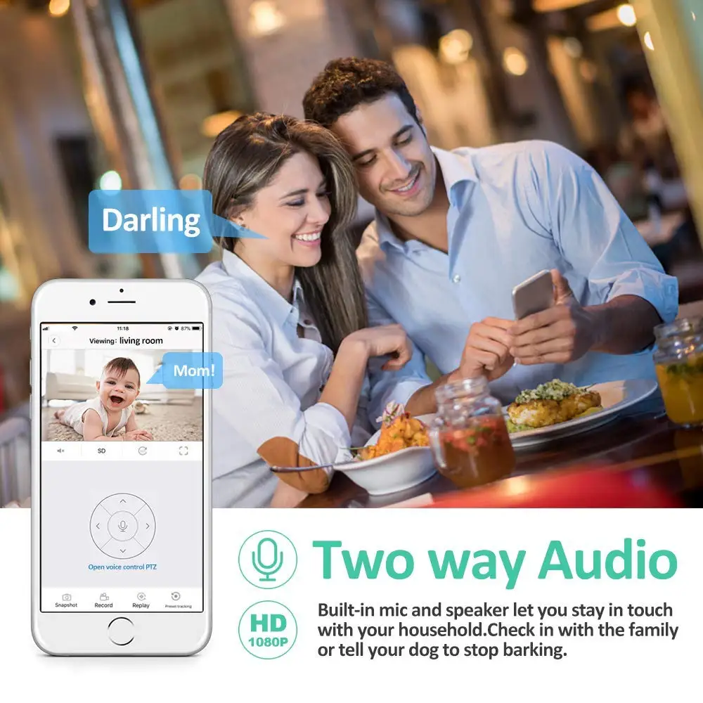 HD 1080P Alarm Motion Detection APP Control PTZ Home Security IP Camera Wireless Network CCTV Surveillance Night Vision Monitor HD 1080P Alarm Motion Detection APP Control PTZ Home Security IP Camera Wireless Network CCTV Surveillance Night Vision Monitor