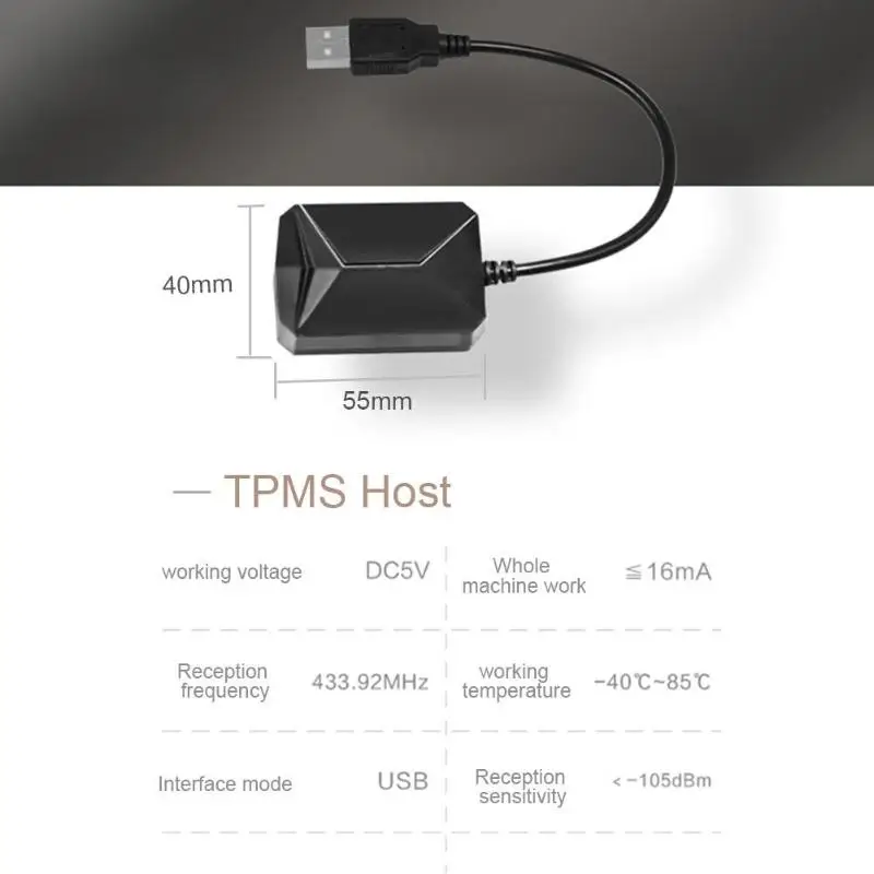 USB автомобильный TPMS монитор давления в шинах комплект сигнализации с 4 внешними