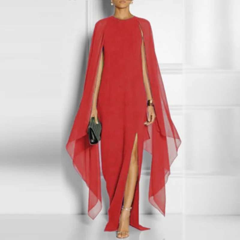 Для женщин рукава накидки Формальные шифон Длинные свадебные Вечеринка круглым