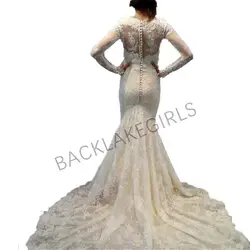 Потрясающие винтажные кружевные свадебные платья с длинными рукавами и высоким воротом vestidos de novia 2019 свадебное платье "Русалка" с коротким