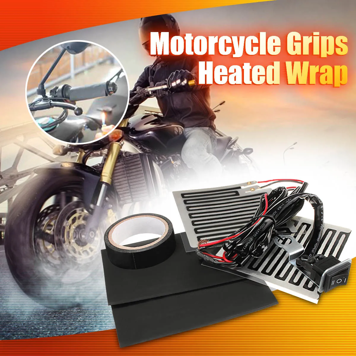 1Set Universal 12V Motorcycle Motobike ATV Winter Warmer Handlebar Pad