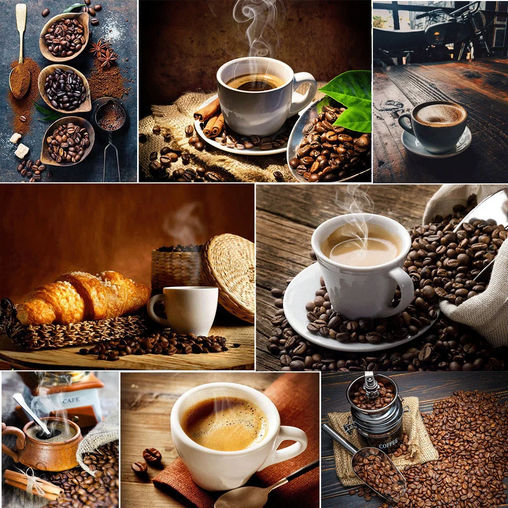 

Huacan Diamond Embroidery Coffee Cup Full Square Drill Diamond Painting Scenery Home Decor Diamond Mosaic Full Display Beadwork