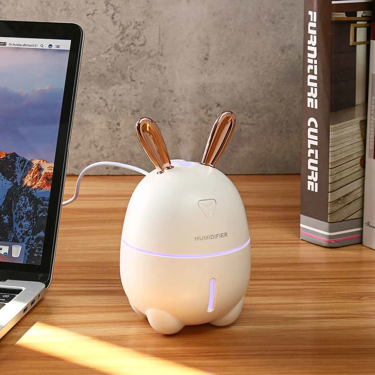 

Cute Deer Rabbit Nano Atomized Humidifier Night Light USB Charging Aromatherapy Essential Oil Diffuser Mist Maker Air Purifier