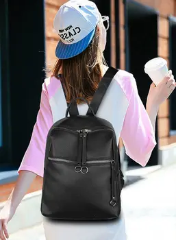 

Girl's Leather Backpack Women Casual Urban Travel Bags Wild School Bag
