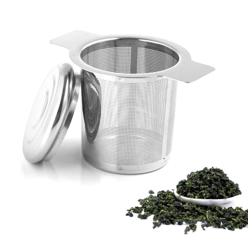 

2 Handles Tea Infusers Basket Reusable Fine Mesh Tea Strainer Lid Tea And Coffee Filters Stainless Steel Mesh Sink Strainers B4