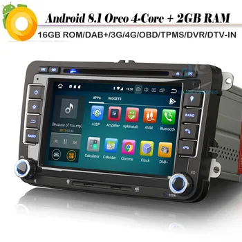 

Quad Core Android 8.1 Autoradio DAB+ Car stereo NAVI WiFi 4G GPS DVD BT Bluetooth Car Radio Player for Passat Golf 5/6 T5 Vento