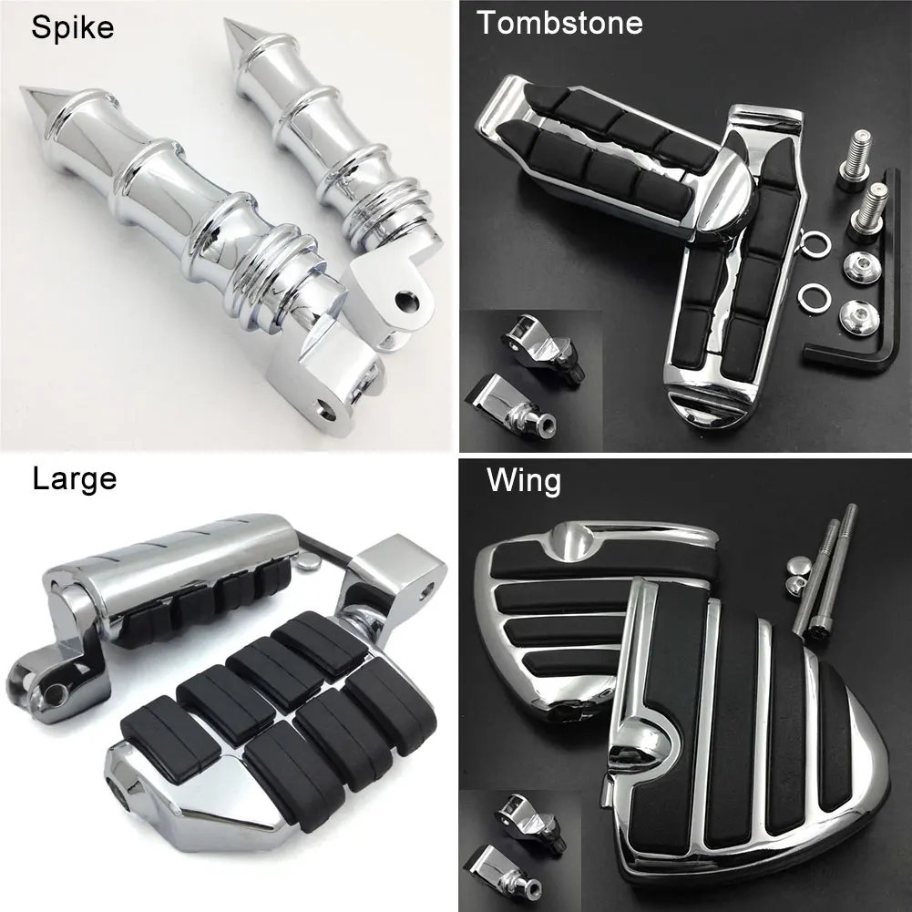 

Large Front Foot Pegs fit For 1997-2004 Honda Valkyrie GL1500 F6C GL1500C All Models Tombstone footpeg Rest Pedal Billet Rubber