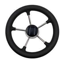Нержавеющая сталь 13-1/2 дюйма Диаметр рулевого колеса 5 спиц черный центр Кепки лодка морской рулевого Запчасти
