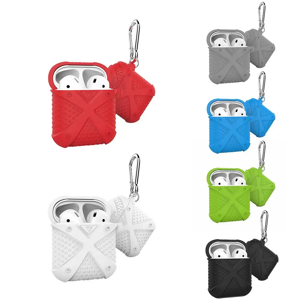 

Airpods Protective Cover Earphone Box Silicone Case Drop-proof Dustproof Hook Suitable For Airpods Wireless Bluetooth Headset