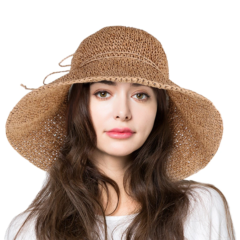 UNISTYLE Women Straw Sun Hat Foldable Wide Brim Hat Trendy Floppy Hat