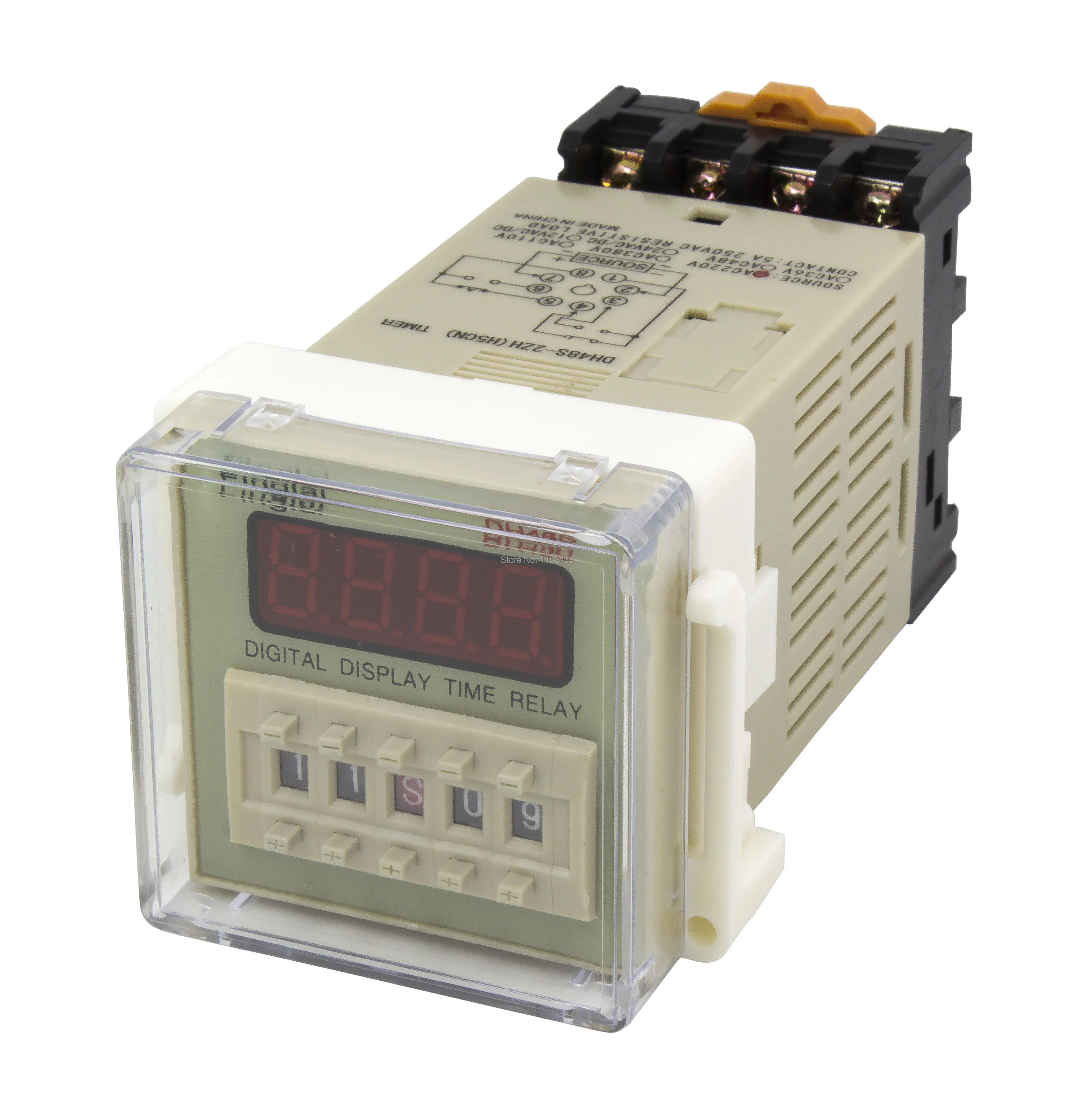 

DH48S-2ZH on delay SPDT + instantaneous SPDT time relay AC 220V 110V AC/DC 24V 12V with socket 220VAC delay timer with base