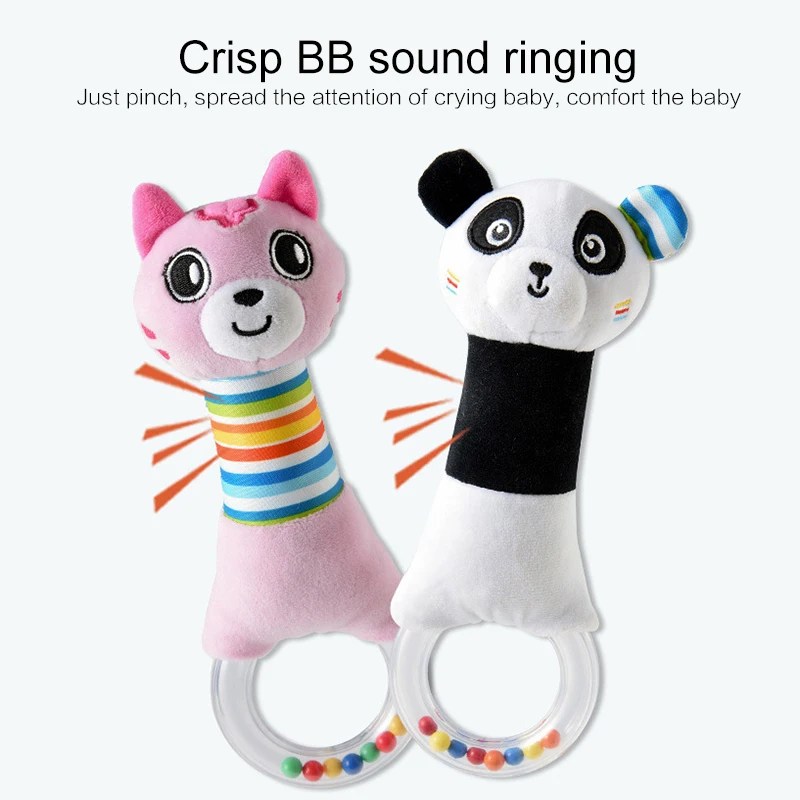 

Baby Cute Rattle Toys Soft Security Material Toy Cute Cartoon Animal Doll Plush Hand Bell For Infants Children Kids New Arrival