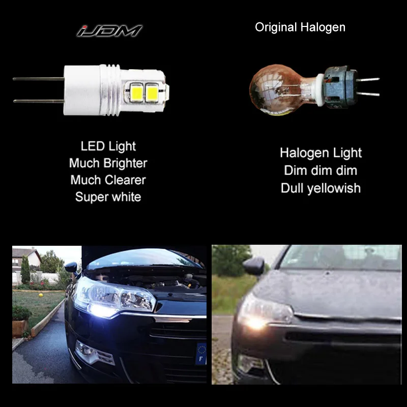 IJDM белая 6000K высокая мощность без ошибок hp24w G4 12v Светодиодная лампа drl для peugeot 3008
