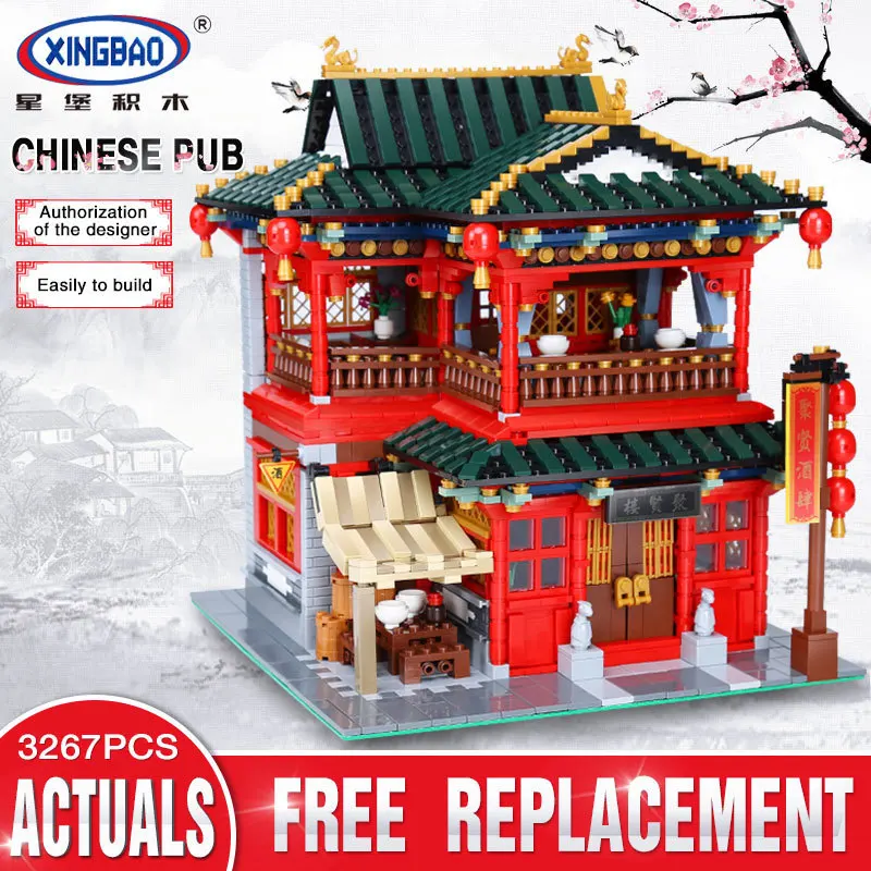 

Xingbao 01002 3267Pcs MOC Creative Series The Beautiful Tavern Set Children Education Building Blocks Bricks Boy Toys Model Gift