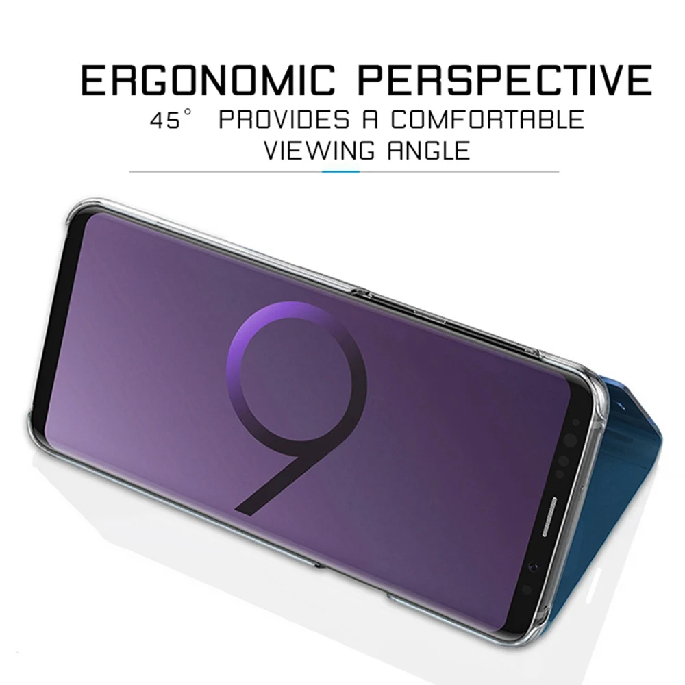 Роскошный флип чехол с зеркалом KISSCASE для Samsung galaxy S9 S8 S10 Plus Прозрачный S7 S6 edge Note 9 8