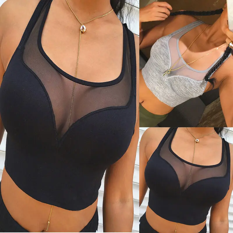 Hirigin женский сексуальный летний спортивный жилет укороченный топ рубашка без