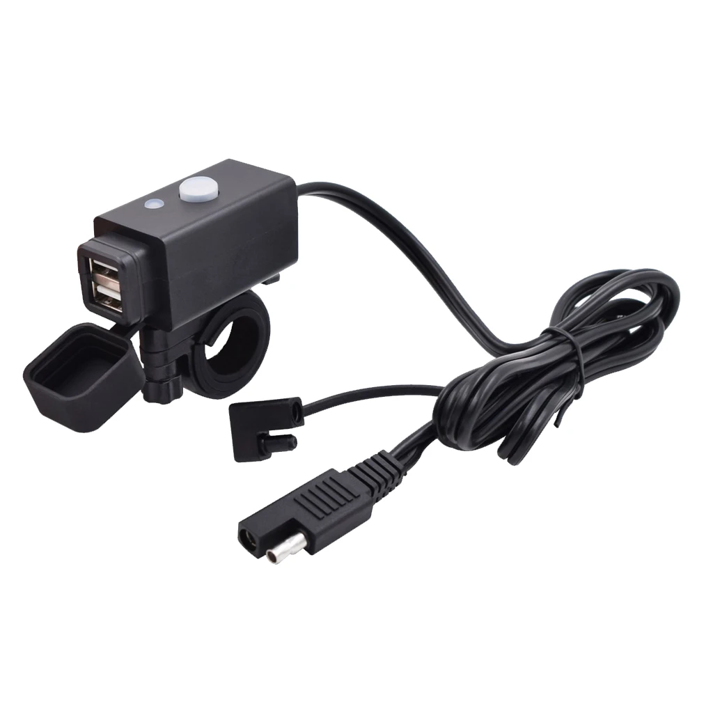 

Dual USB Port DC 10V-24V Waterproof Motorcycle Handlebar Charger 5V 3.1A Adapter Power Supply Socket For Mobilephone/GPS/Ipad