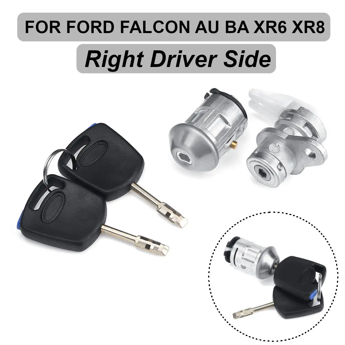 

4pcs Set Right Driver Side Door Ignition Lock + Keys for FORD FALCON AU BA XR6 XR8