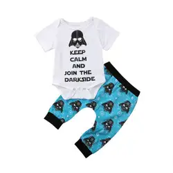 Комплект одежды из 2 предметов для новорожденных мальчиков: топ с рисунком + штаны