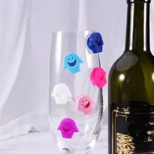 6 шт силиконовый красный маркер на стакан для вина креативный стикер-улыбка присоска маркировка стекло идентификация идеально подходит для вечеринок