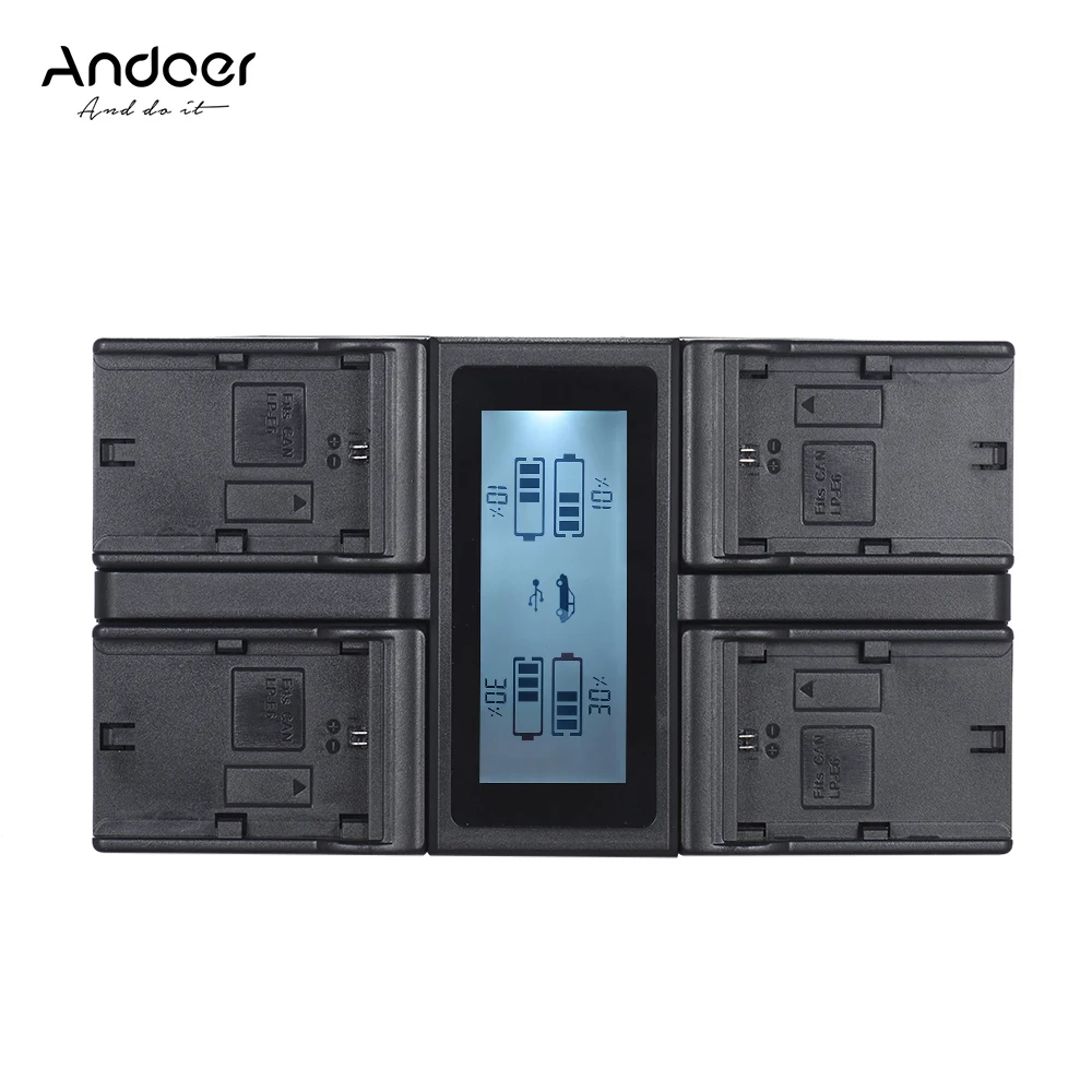 Andoer EN-EL15 4-Channel Digital Camera Battery Charger LCD Display for Nikon D500 D610 D7000 D7100 D750 D800 D810 D7200 | Электроника