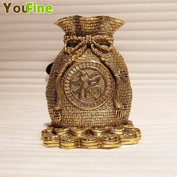 

Chinese style bronze brass money bag lucky decoration business hotel business place crafts ornaments gifts gifts