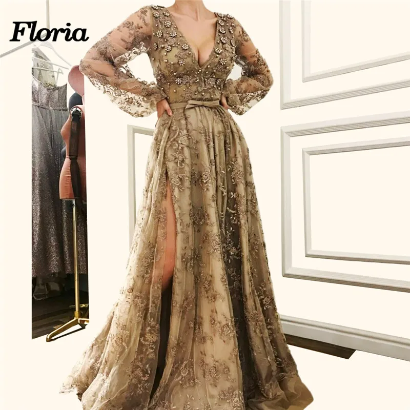 

New Sexy Evening Dress For Wedding Vestido de festa Aibye Long Formal Prom Dress Abendkleider Turkish Arabic Couture Party Gowns