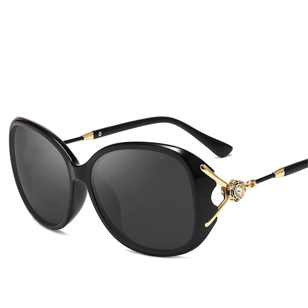 

Fashion Ladies Eyewear Women Sunglasses Flower Diamond Frame Polarized Oversize Sun Glasses UV Protection Female Sunglasses 2019
