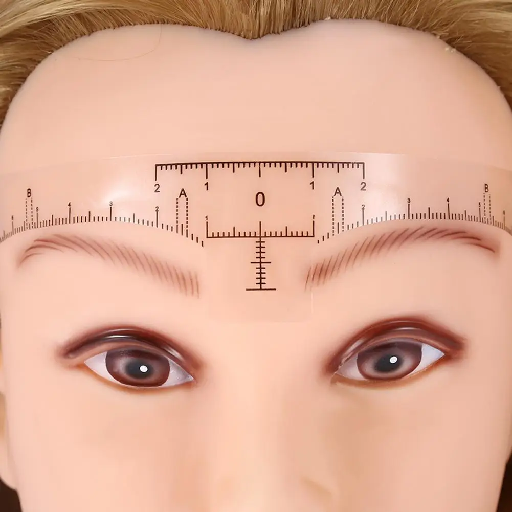 

100pcs Disposable Eyebrow Ruler Sticker Eyebrow Shaping Tools Makeup Measurement Stencil Makeup Drawing Template