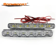 1 пара светодиодный! 12 В Универсальный безопасности 6 светодиодов Свет автомобиля бег свет высокое качество гарпун белый автомобиль противотуманные фары