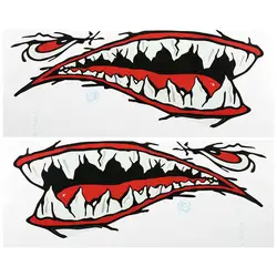 2 шт. водостойкий зубы акулы стикеры со ртом Каяк Лодка автомобиль аксессуары для грузовиков