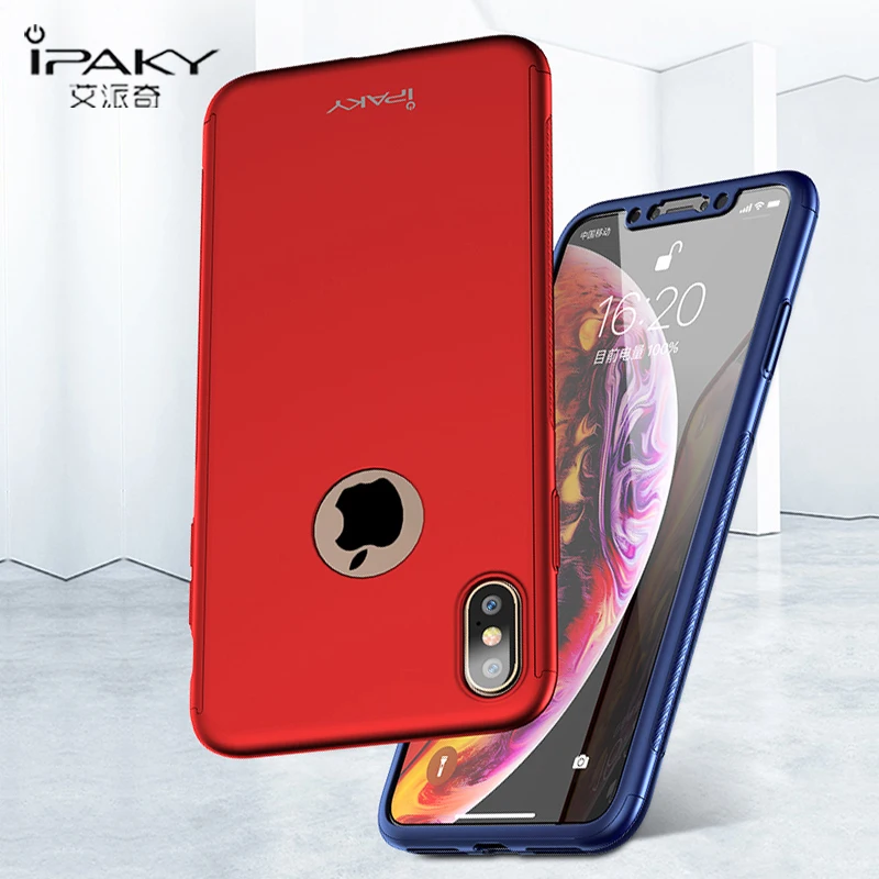 Чехол для Apple iPhone X XS XR iPaky 360 Роскошный чехол Max тонкий компьютер S чехлы телефонов |