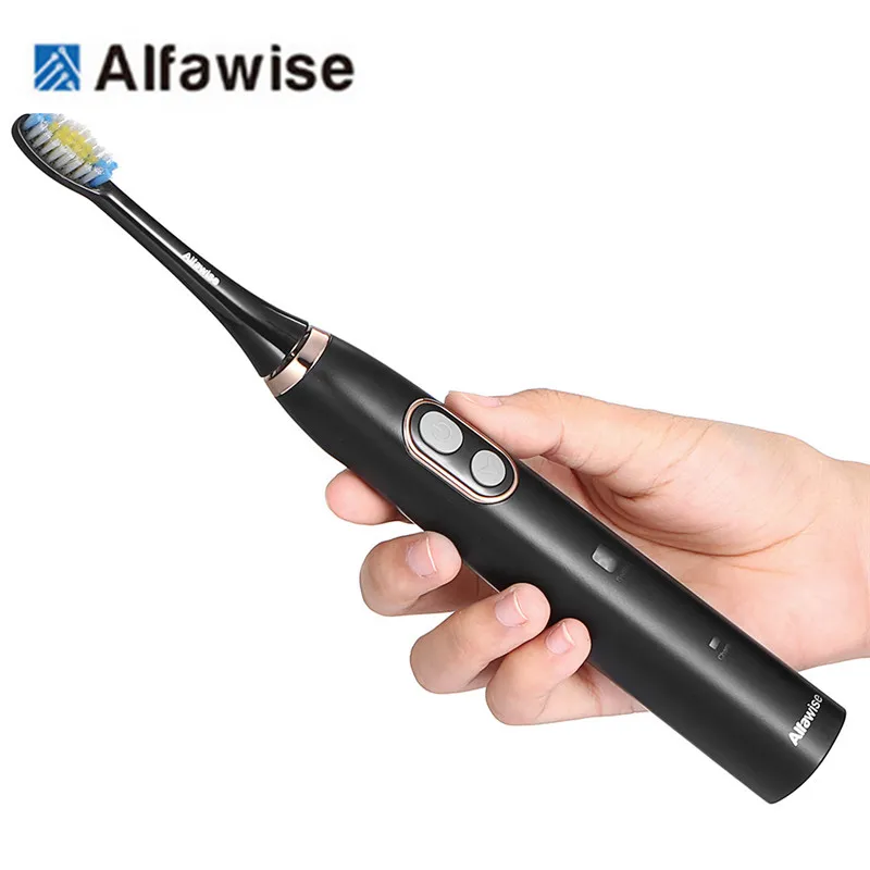 

Alfawise BH-126 Sonic Electric Toothbrush IPX7 waterproof Smart Timer 5 Brushing Modes with 2 soft Brush Heads oral care health