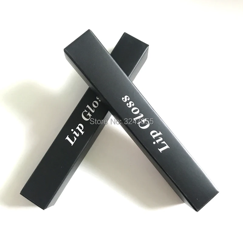 

100pcs/lot 2*2*12cm 2*2*13cm Cosmetic Black Paper Packing Box for Lip Gloss Tube, Empty Paper Packing Box of Lipgloss Container