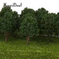 MagiDeal 20Pcs/Pack Dark Green Model Trees N Scale Train Park Railroad Railway Layout Wargame Scenery Scene Diorama Toys 7.5cm 2