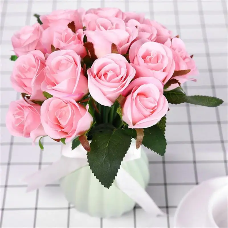 Beautiful Simulation Rose Artificial Silk Flowers Bouquet Floral
