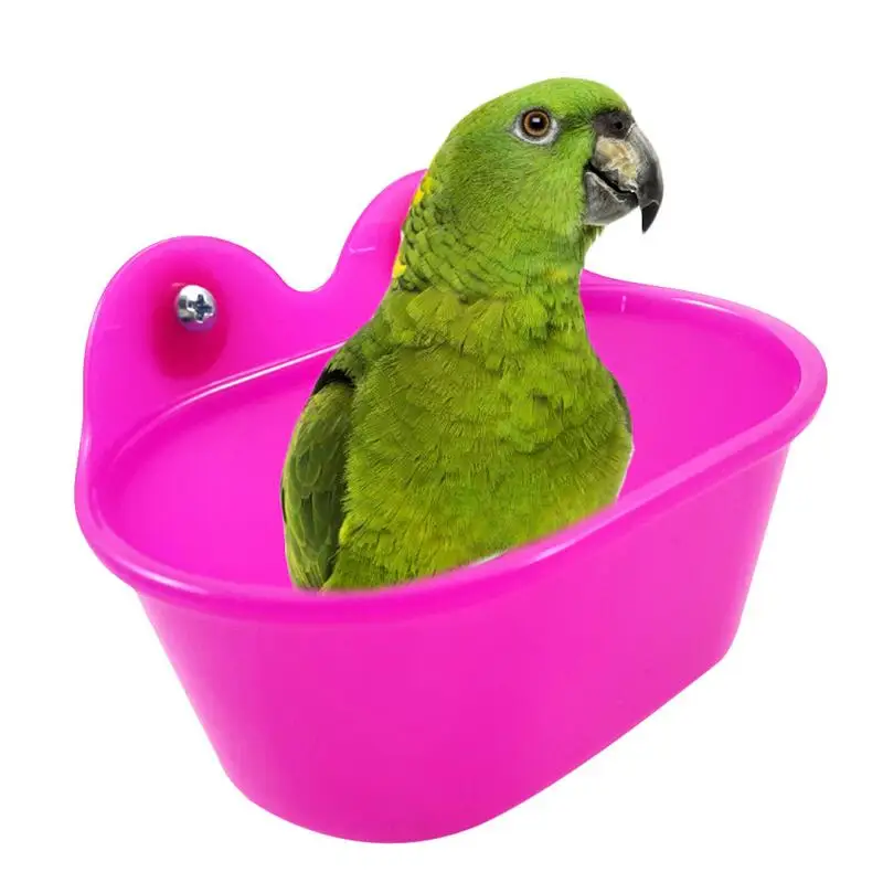 

Large Capacity Non-toxic Bath Tub Bird Bath Tub Parrot Food Bowl Plastic Food Box Applicable Objects Tiger Skin Peony Pacific